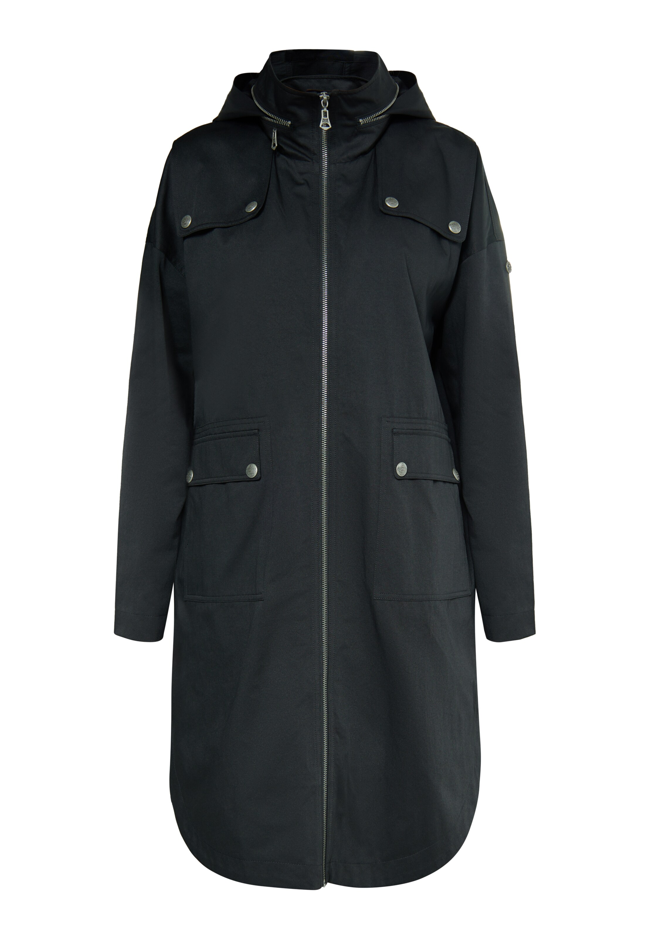 DreiMaster Vintage Manteau mi-saison en noir, Vue avec produit