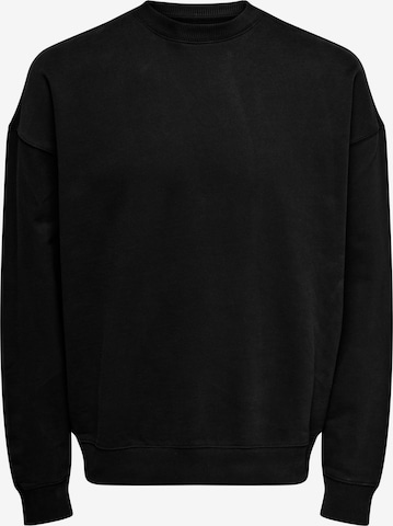 Only & Sons Sweatshirt 'ONSLucas' in Zwart: voorkant