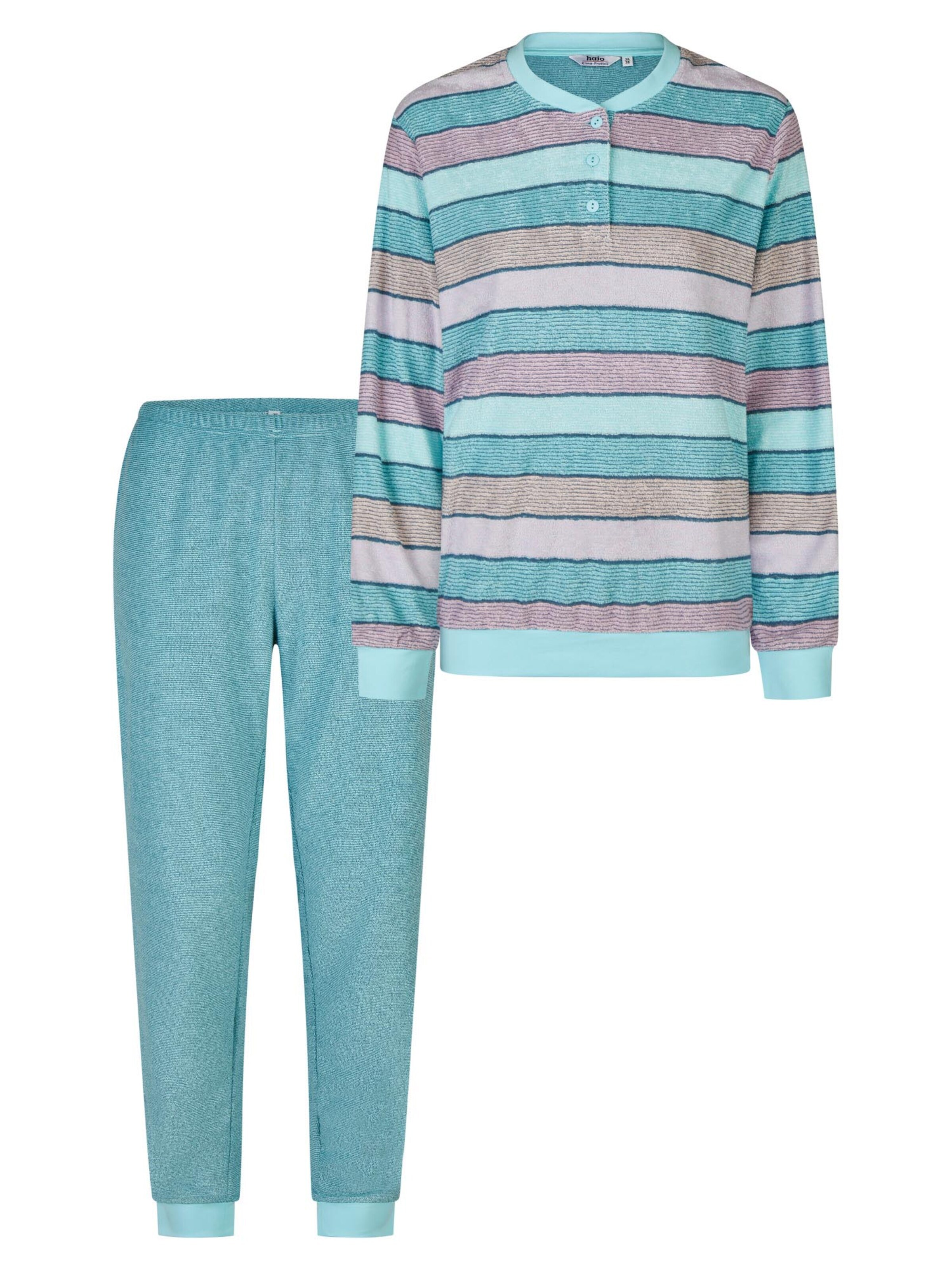 HAJO Pajama 'Klima Frotte' in Blue: front