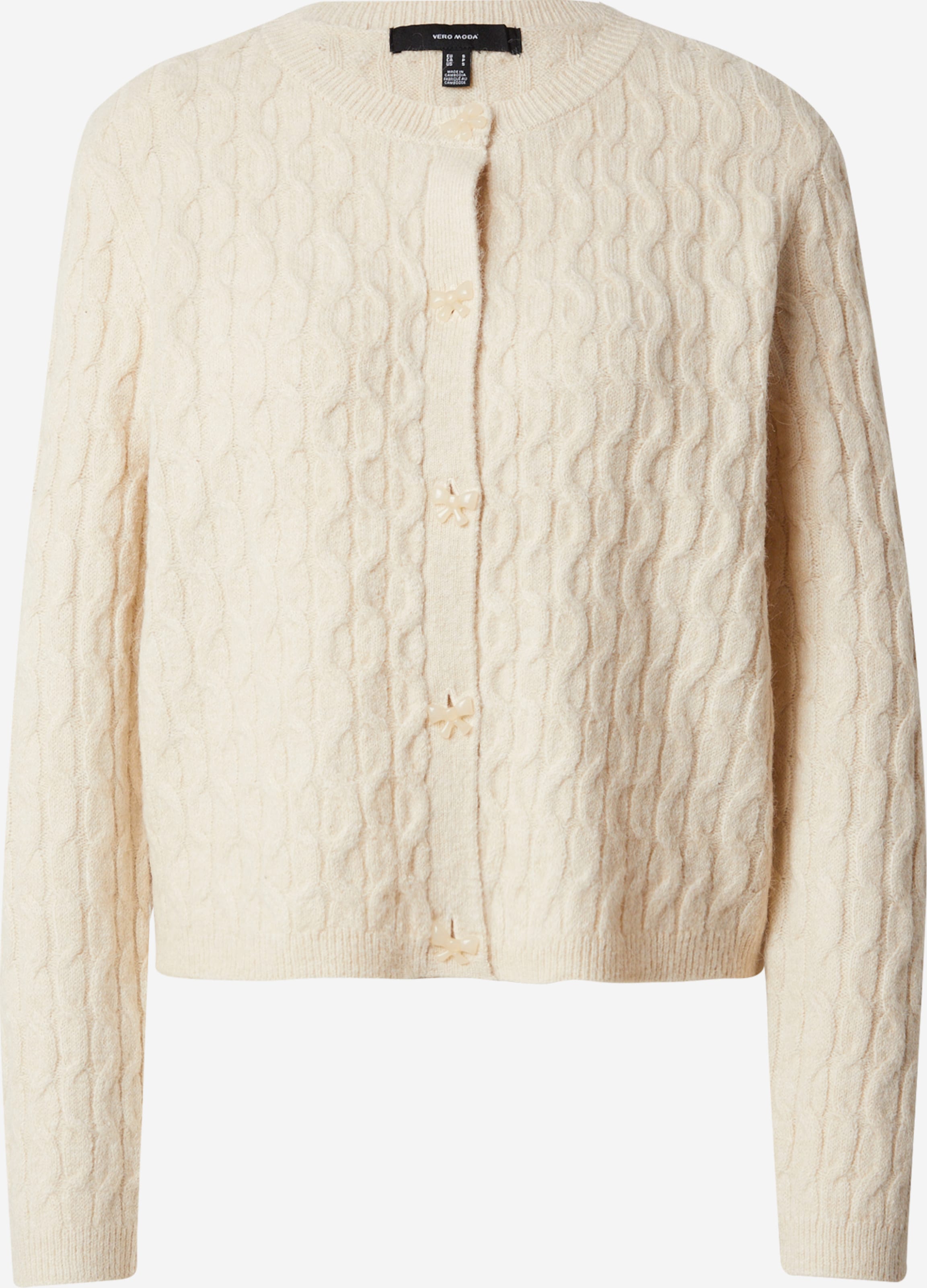 VERO MODA Knit Cardigan 'Elya' in Ivory | ABOUT YOU