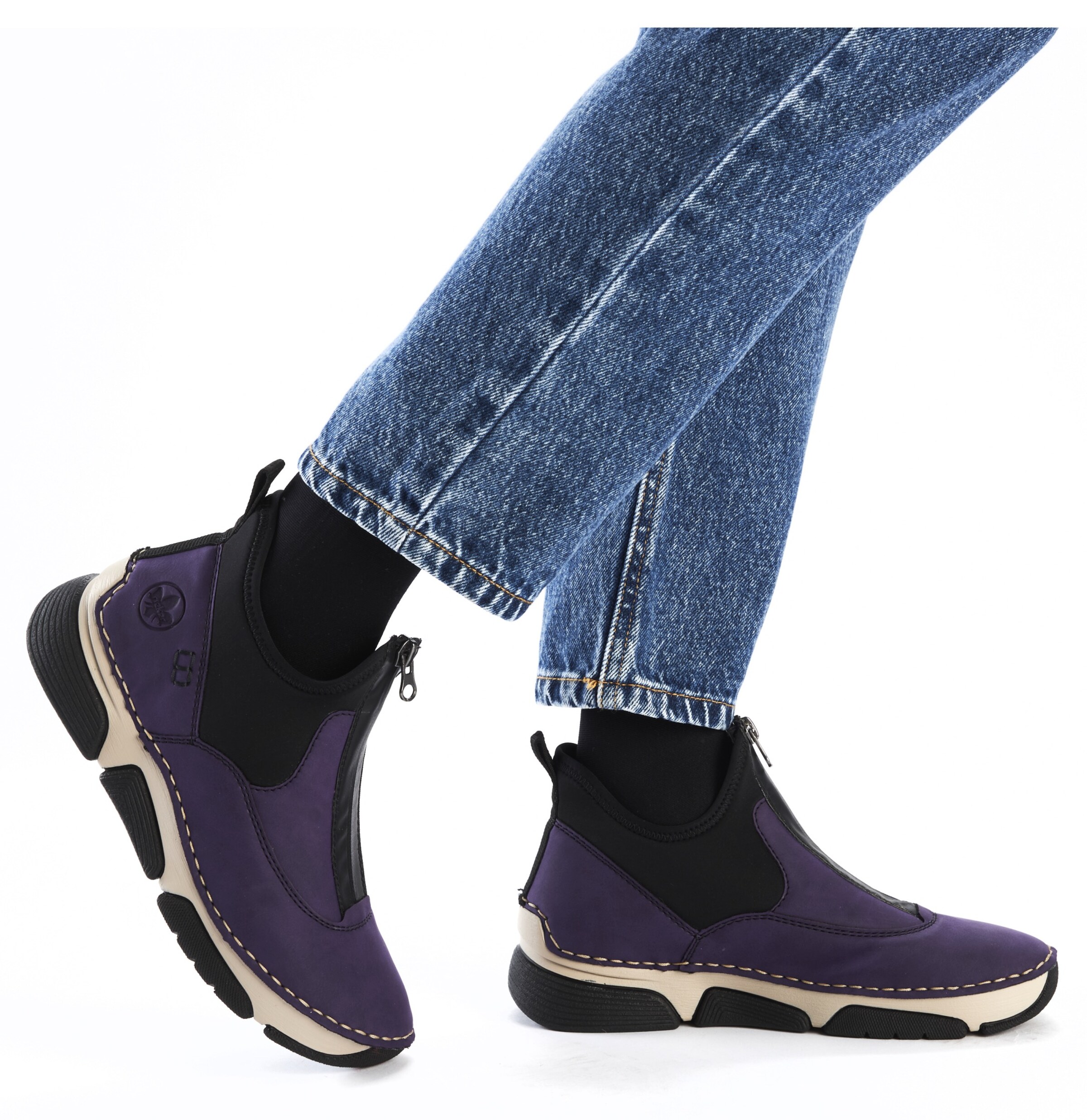 Rieker High-Top Sneakers in Purple: front