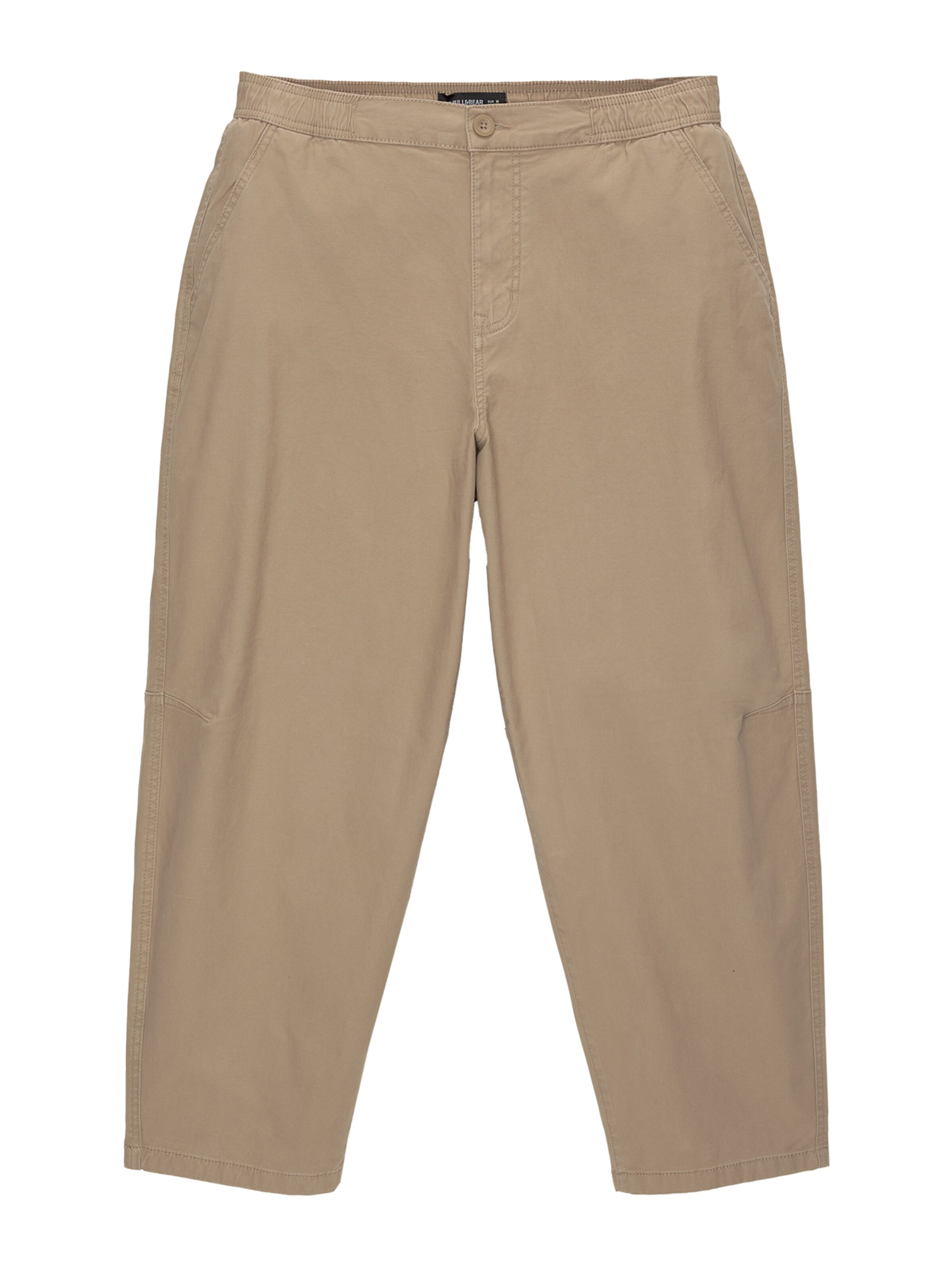 Pull&Bear Lużny krój Spodnie w kolorze beżowy: przód