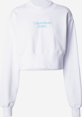 Calvin Klein Jeans Mikina 'INSTITUTIONAL' – bílá: přední strana