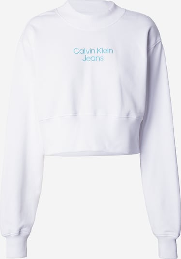 Calvin Klein Jeans Sweater majica 'INSTITUTIONAL' u azur / bijela, Pregled proizvoda