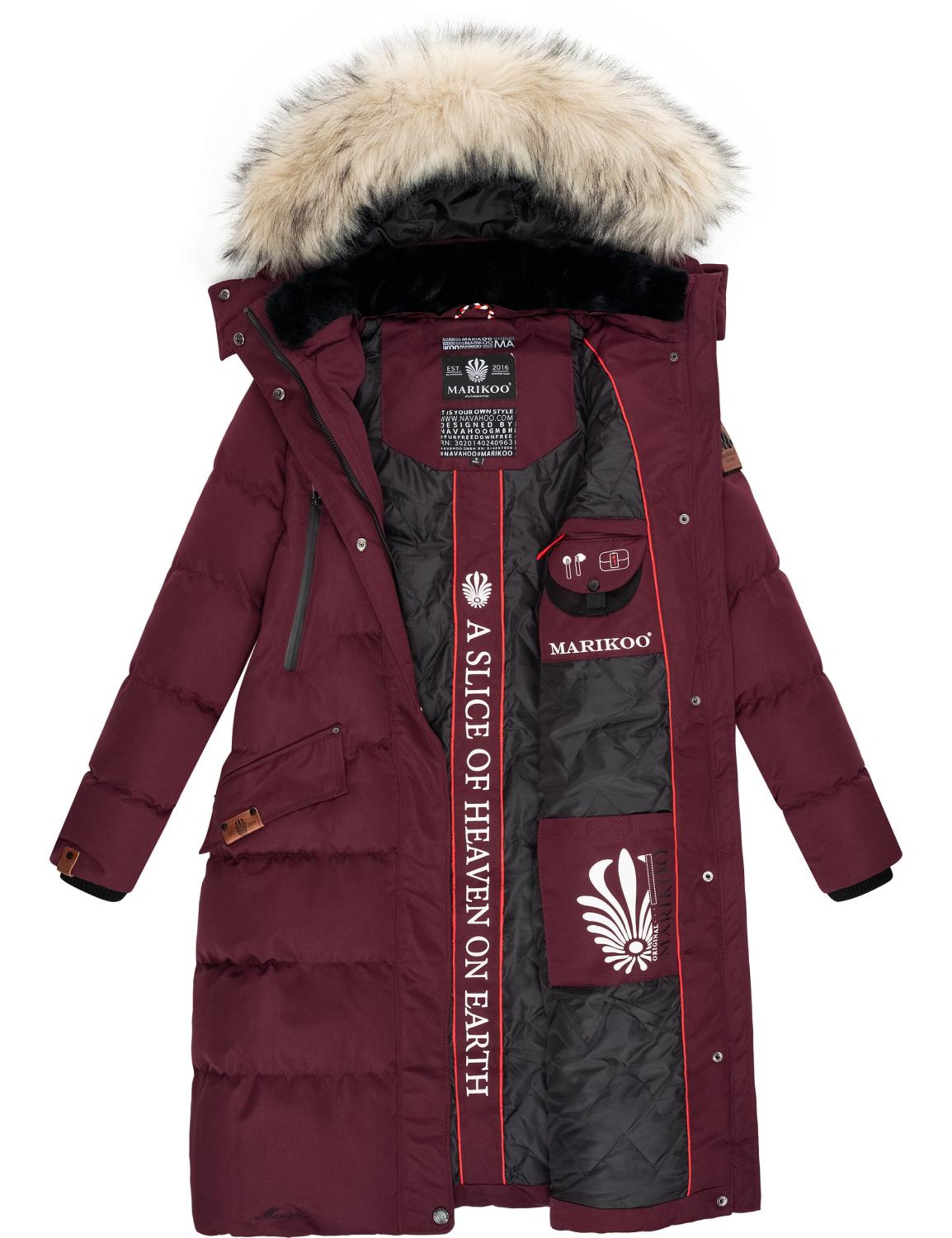 Manteau d’hiver 'Schneesternchen' MARIKOO en rouge