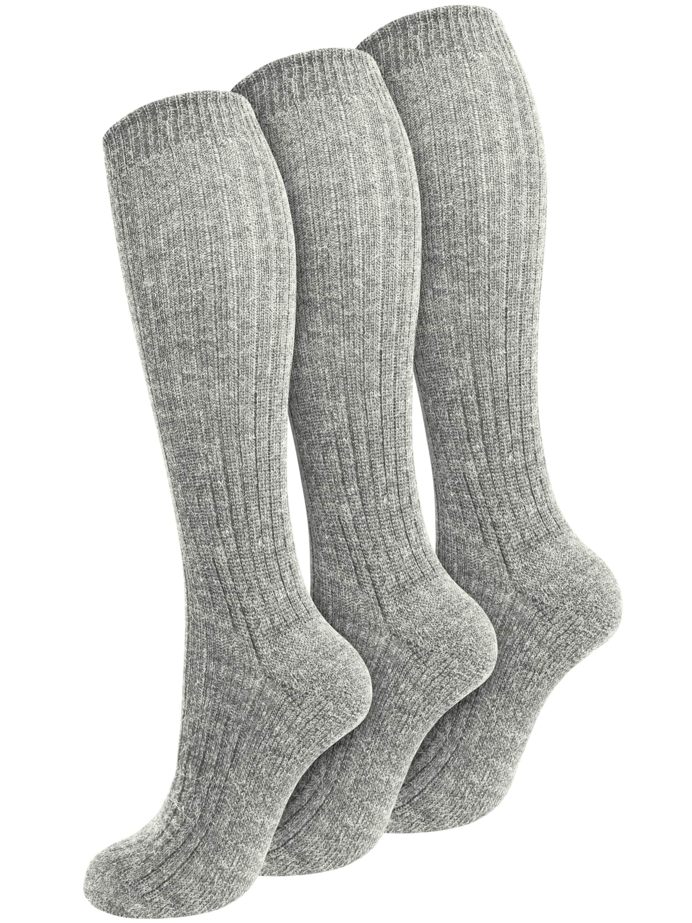 Chaussettes montantes normani en gris : devant