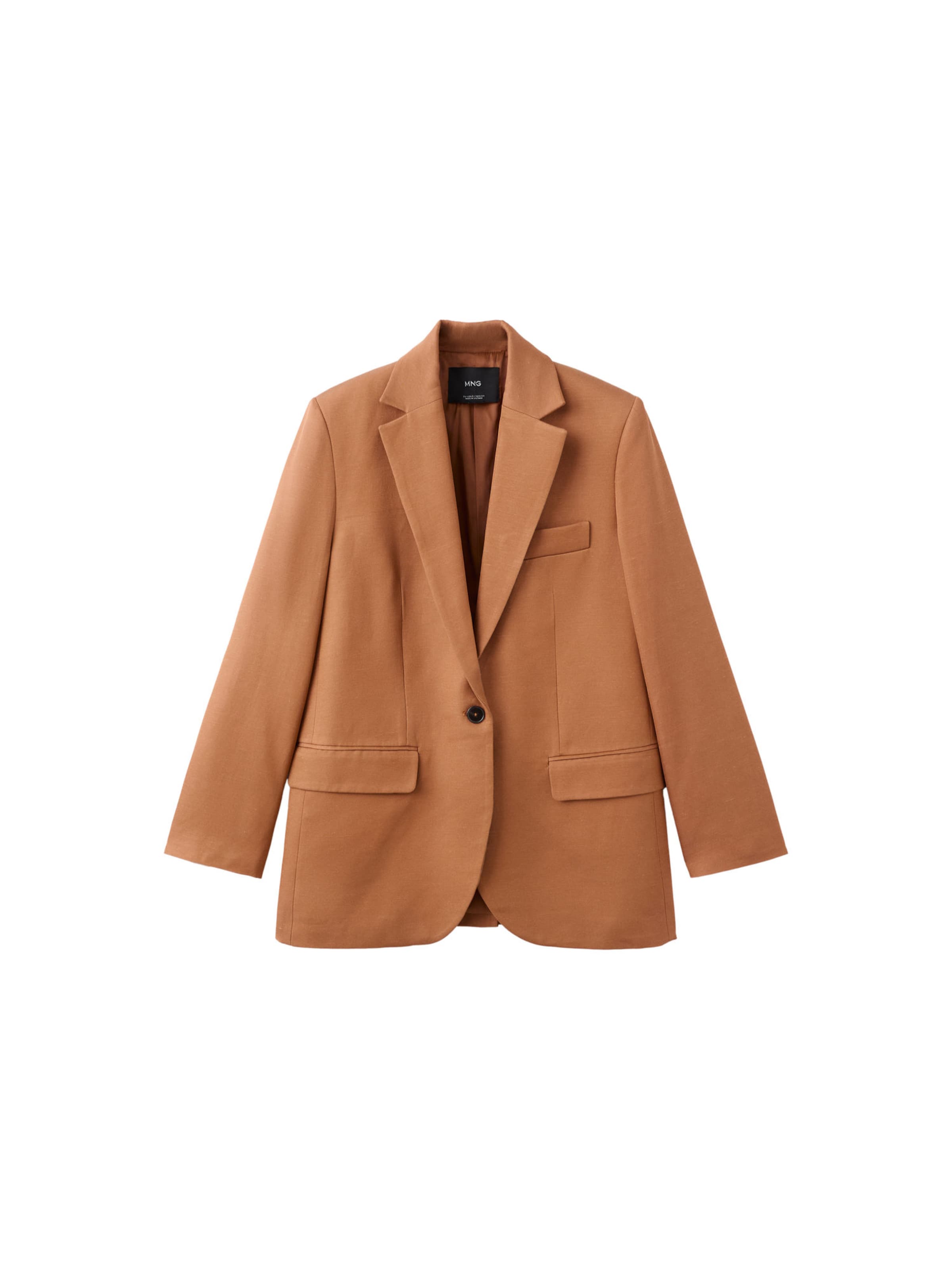 MANGO Blazer 'Minesota' in Braun: Vorderseite