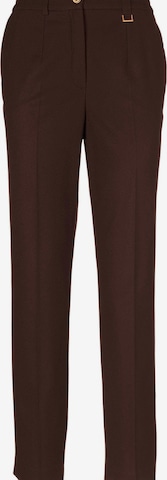 Coupe slim Pantalon 'ANNA' Goldner en marron : devant