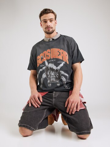 GCDS - Camiseta 'SPIDER' en negro: frente