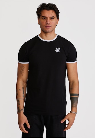 SikSilk Koszulka 'Ringer' w kolorze czarny: przód