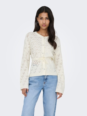 Cardigan 'ONLELKE' ONLY en blanc : devant