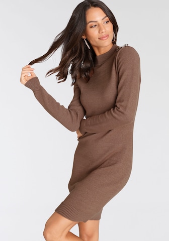 LAURA SCOTT Knitted dress in Brown