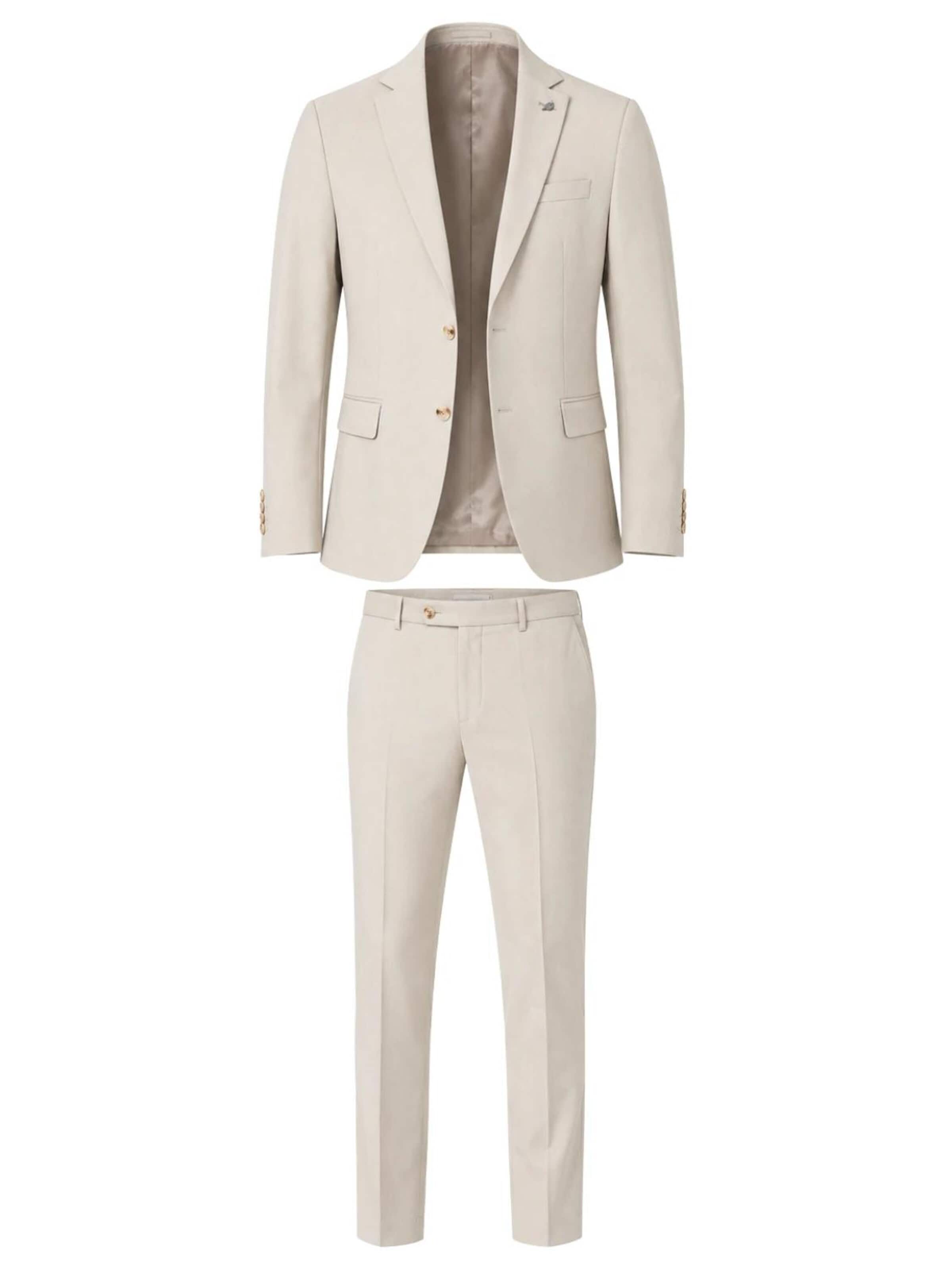 Guild Slim fit Suit 'Extra Slim fit Business Anzug' in Beige