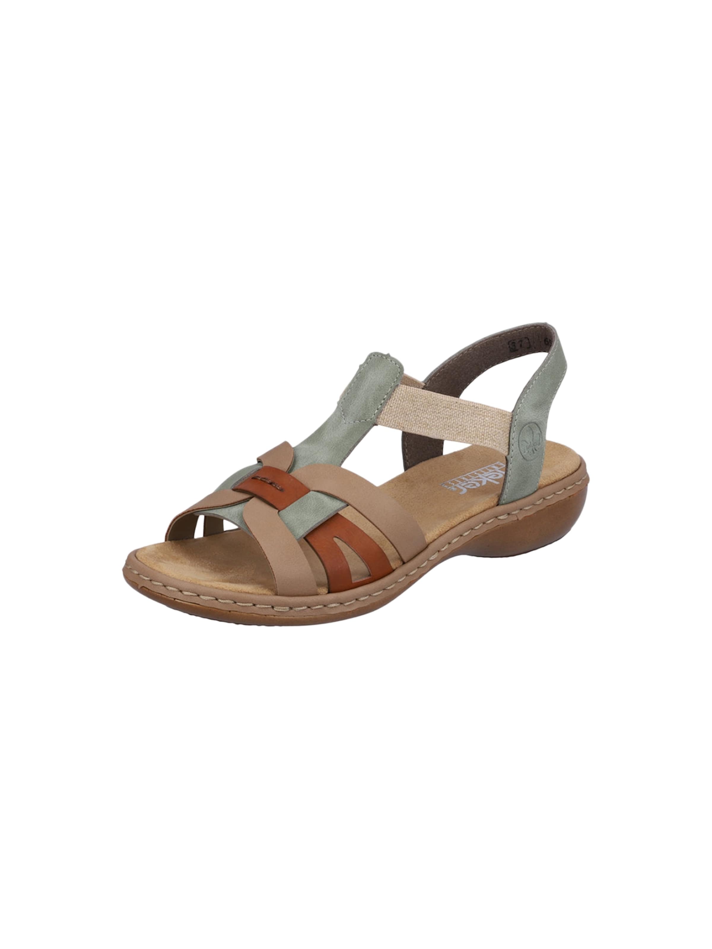 Rieker - Sandalias en verde: frente