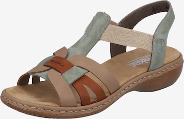 Rieker - Sandalias en verde: frente
