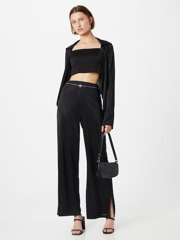 Gina Tricot Wide Leg Hose in Schwarz