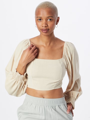 Nasty Gal Bluse in Beige: predná strana