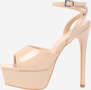 Public Desire Riemensandale 'JUST KIDDING' in Beige