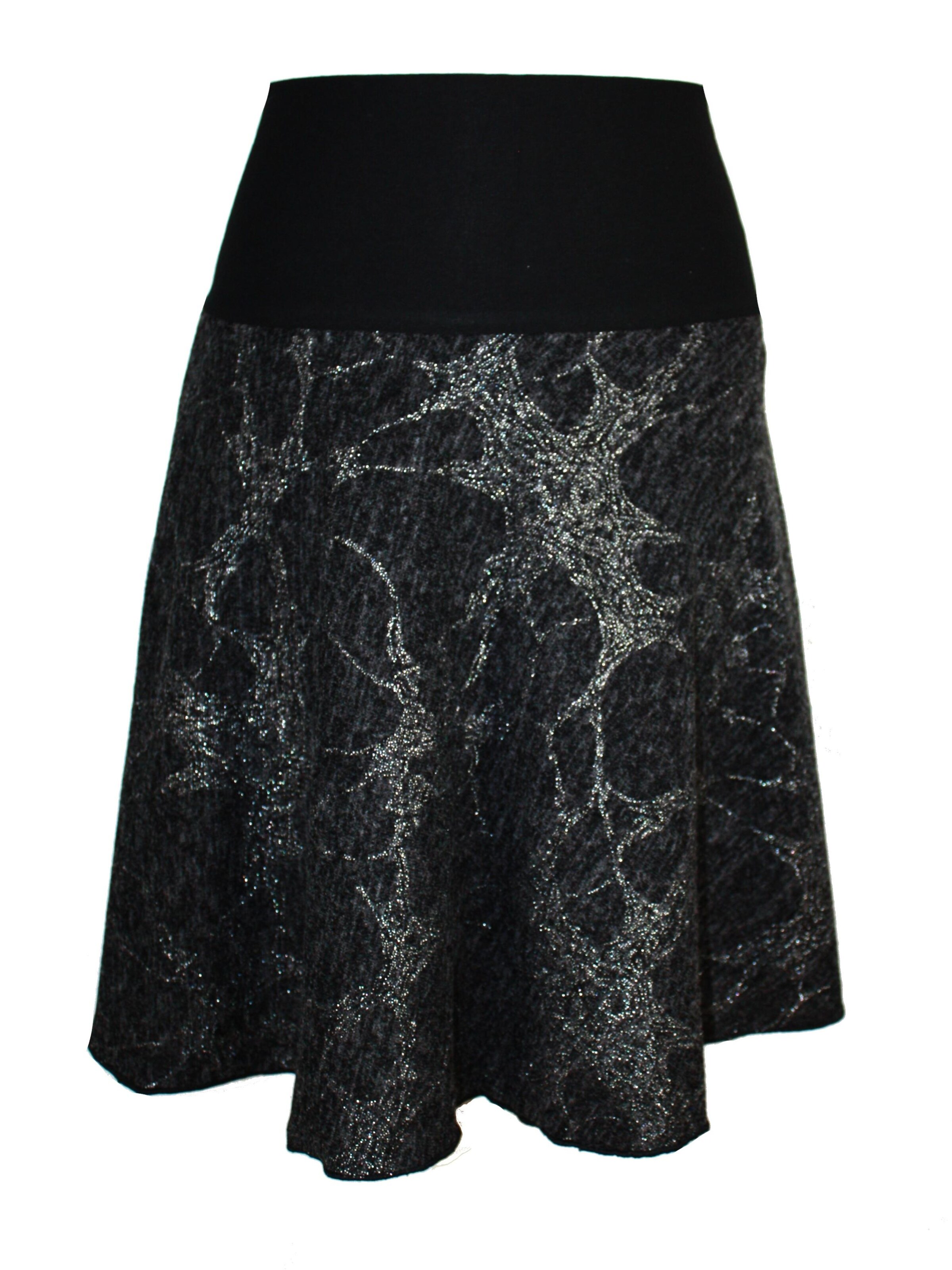 dunkle design Skirt 'Feinstrick Glitzer' in Grey: front