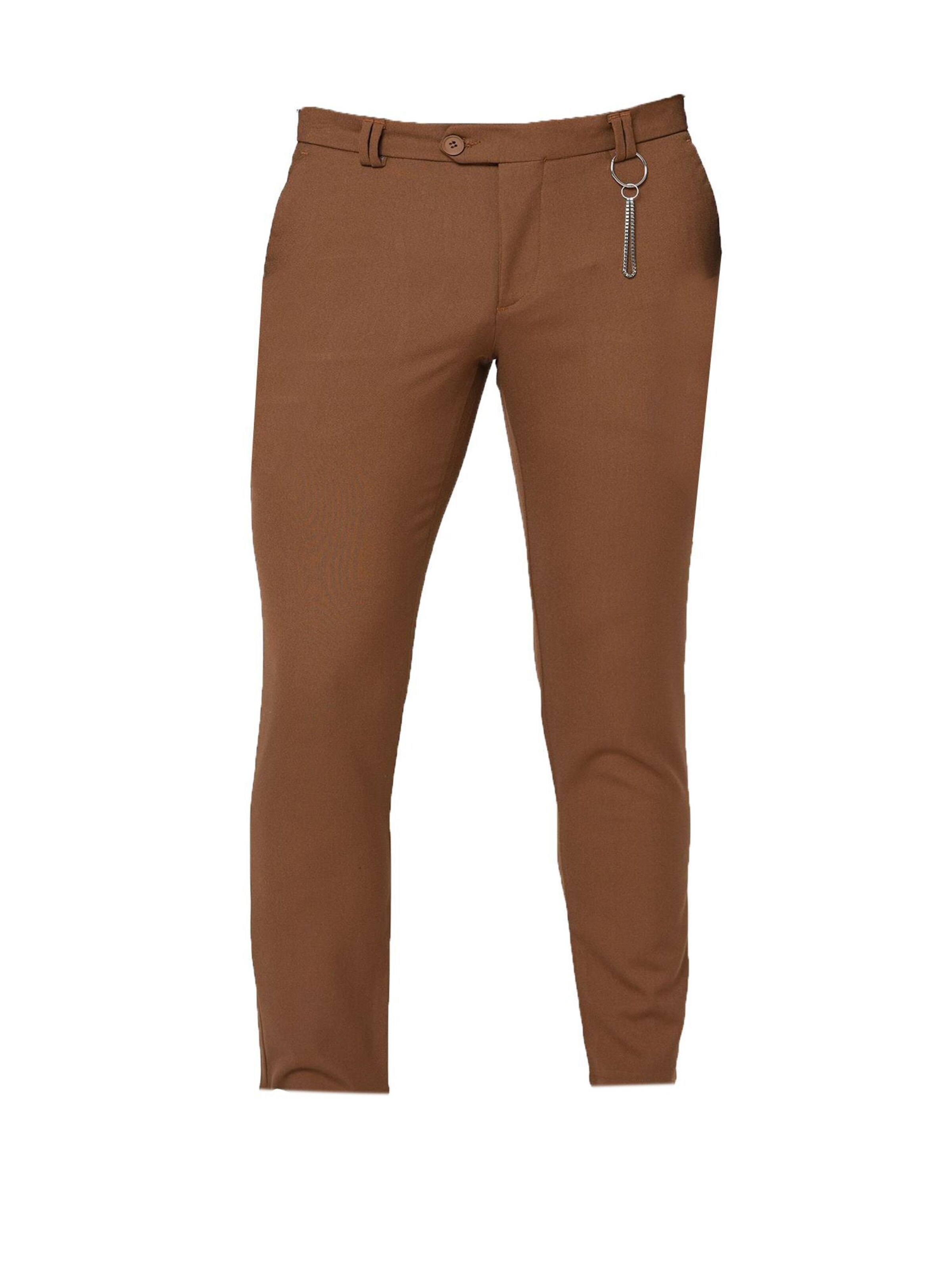 Coupe slim Pantalon chino Antioch en marron : devant