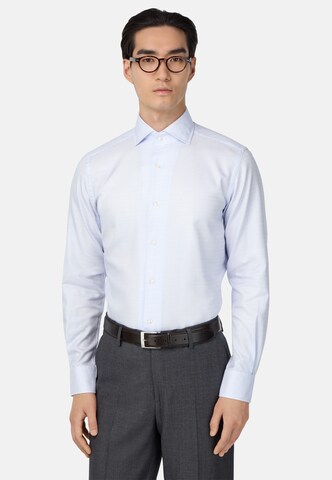 Coupe regular Chemise Boggi Milano en bleu : devant