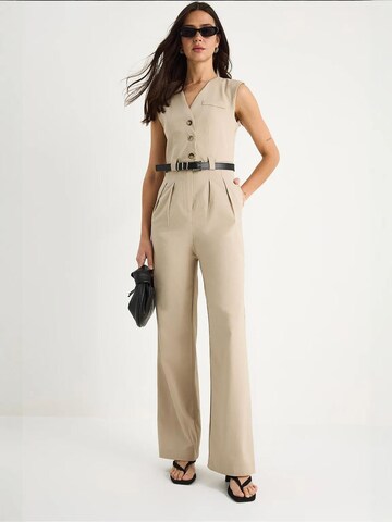 Bianco Lucci Jumpsuit in Beige