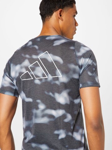 ADIDAS SPORTSWEAR Funksjonsskjorte 'Run Icons 3-Bar Allover Print' i grå