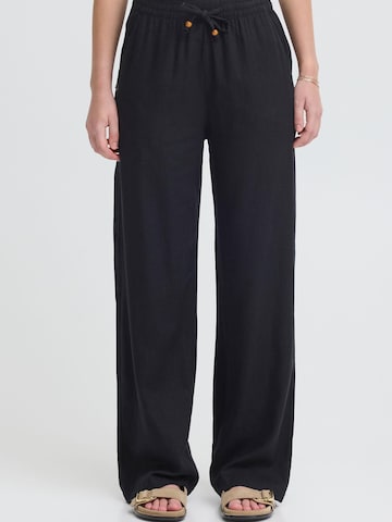 Loosefit Pantalon ' OXAlfas Linen Mix ' Oxmo en noir : devant