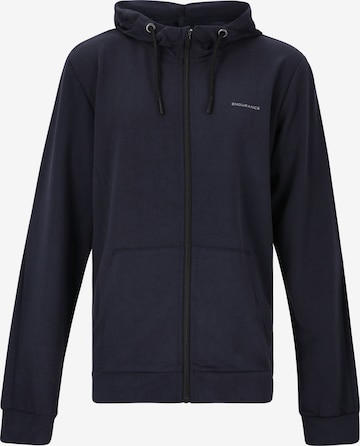 ENDURANCE Athletic Zip-Up Hoodie 'Grovent' in Blue: front