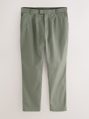 Next - Tapered Calças com pregas em verde: frente