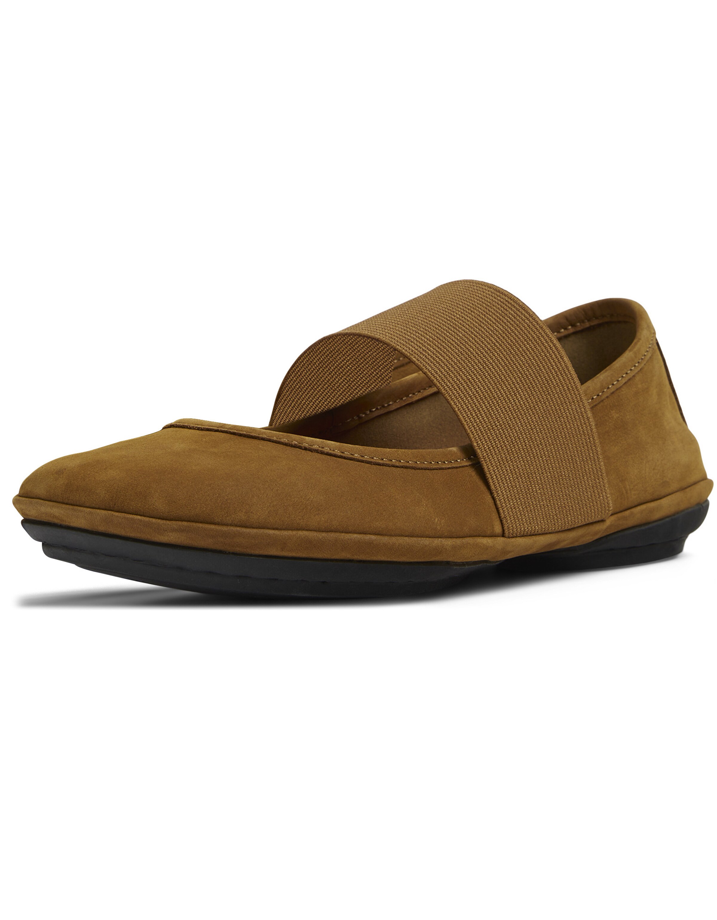 CAMPER Ballet Flats with Strap 'Right Nina' in Brown: front