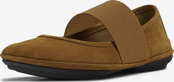 CAMPER Ballet Flats with Strap 'Right Nina' in Brown: front