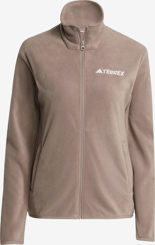 Veste en polaire fonctionnelle 'Multi Essentials' ADIDAS TERREX en marron : devant