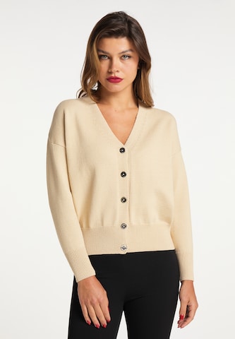 faina Gebreid vest in Beige: voorkant