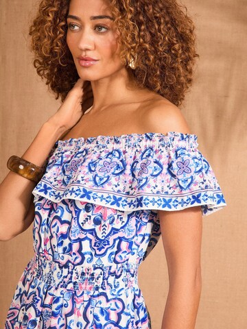 Robe love & roses en bleu