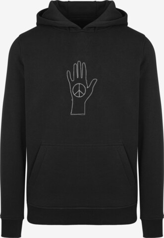 Felpa 'Peace - Scribble Hand' di Merchcode in nero: frontale