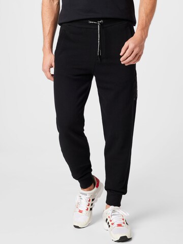 Petrol Industries Tapered Trousers in Black: front