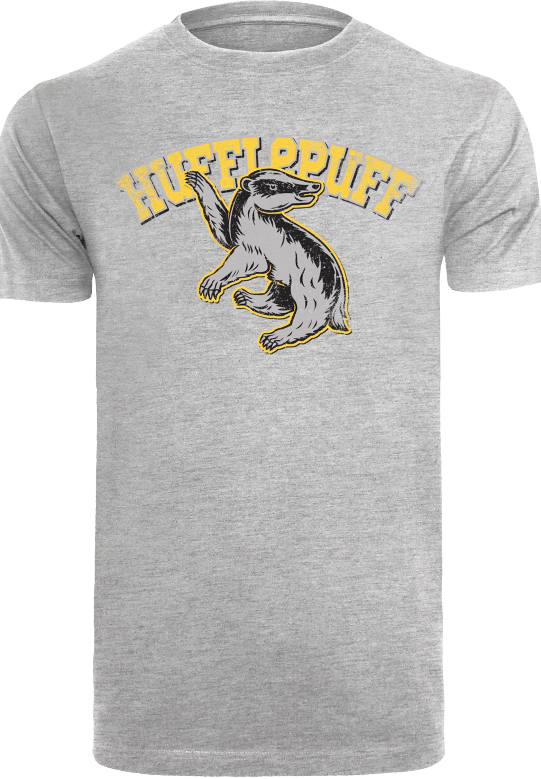 T-Shirt 'Harry Potter Hufflepuff Sport Emblem' F4NT4STIC en gris : devant