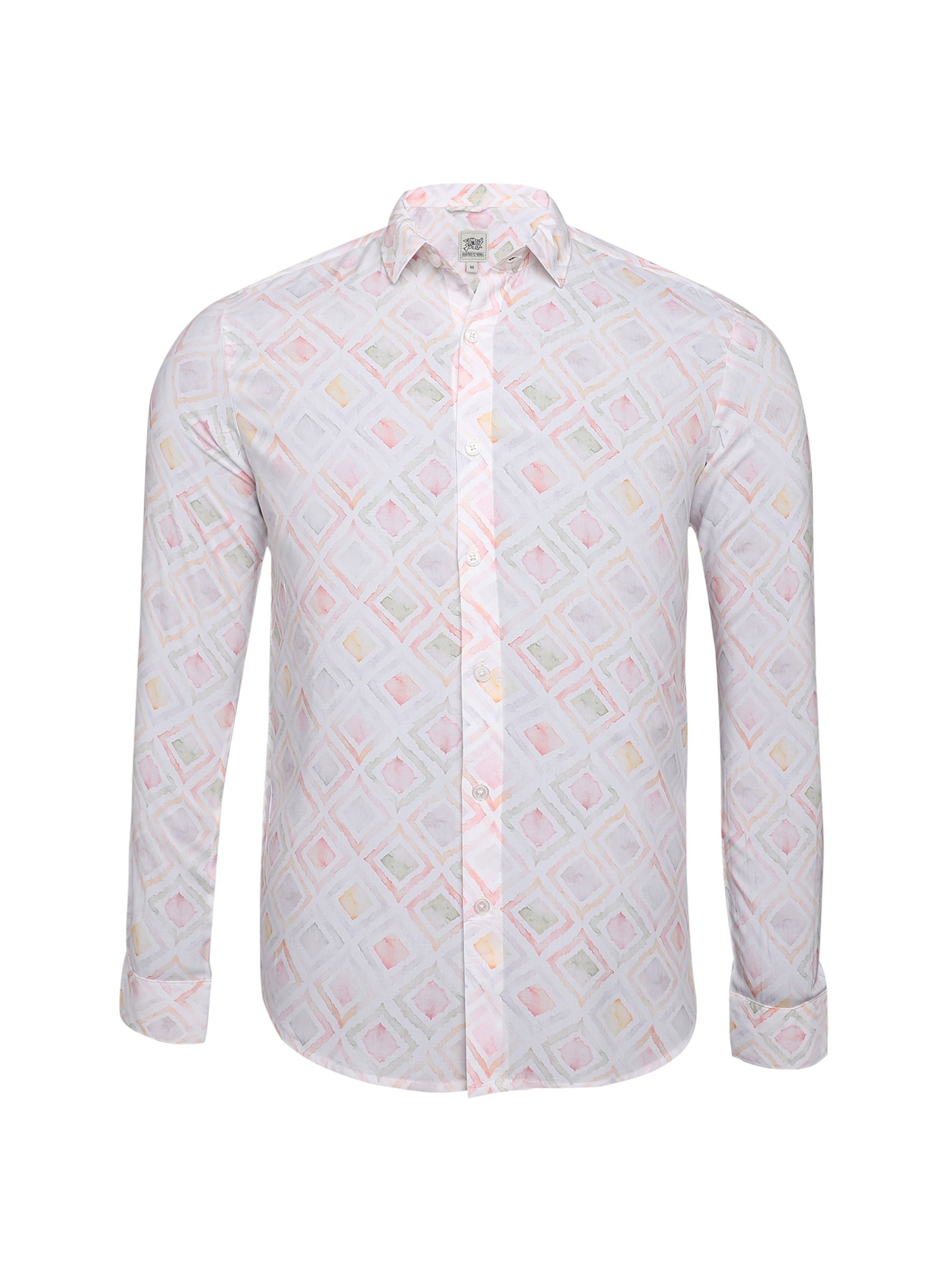 Campus Sutra Comfort Fit Hemd 'Declan' in Pink: Vorderseite