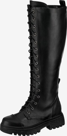 ambellis Lace-Up Boots in Black: front