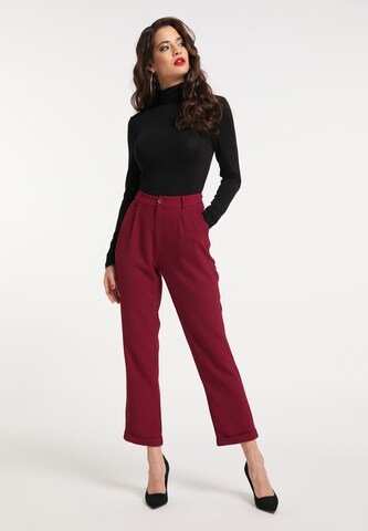 faina Loose fit Pleat-Front Pants in Red