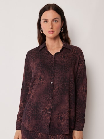 CALZEDONIA Bluse 'Dark Animalier' in Braun: Vorderseite