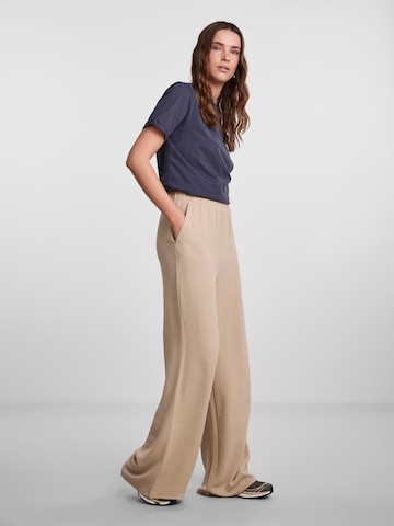 PIECES Wide leg Broek 'Flore' in Beige