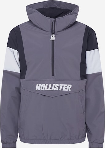 HOLLISTER Přechodná bunda – šedá: přední strana