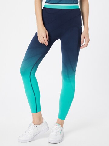 Reebok Skinny Workout Pants in Blue: front