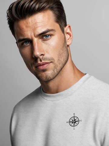 Neverless Sweatshirt 'Kompass' in Grey