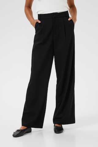 Kaffe Wide leg Pantalon 'KAValeria' in Zwart: voorkant