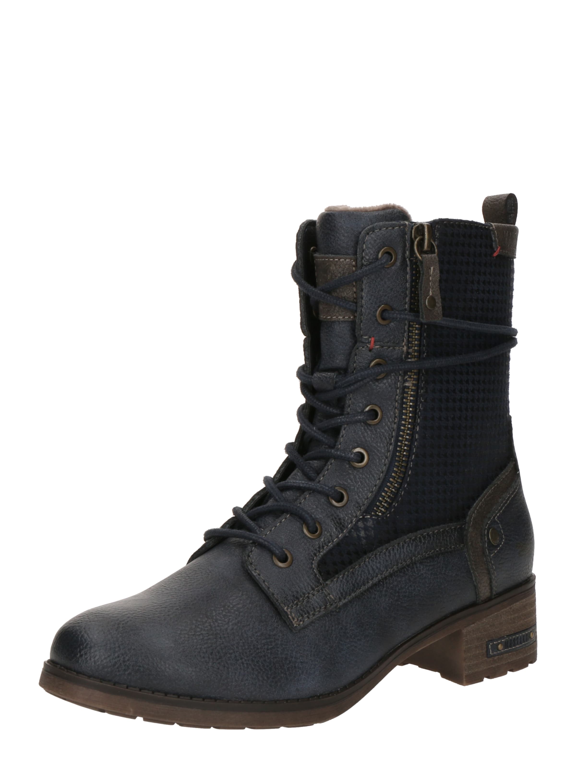 MUSTANG Snørestøvletter i blå: forside