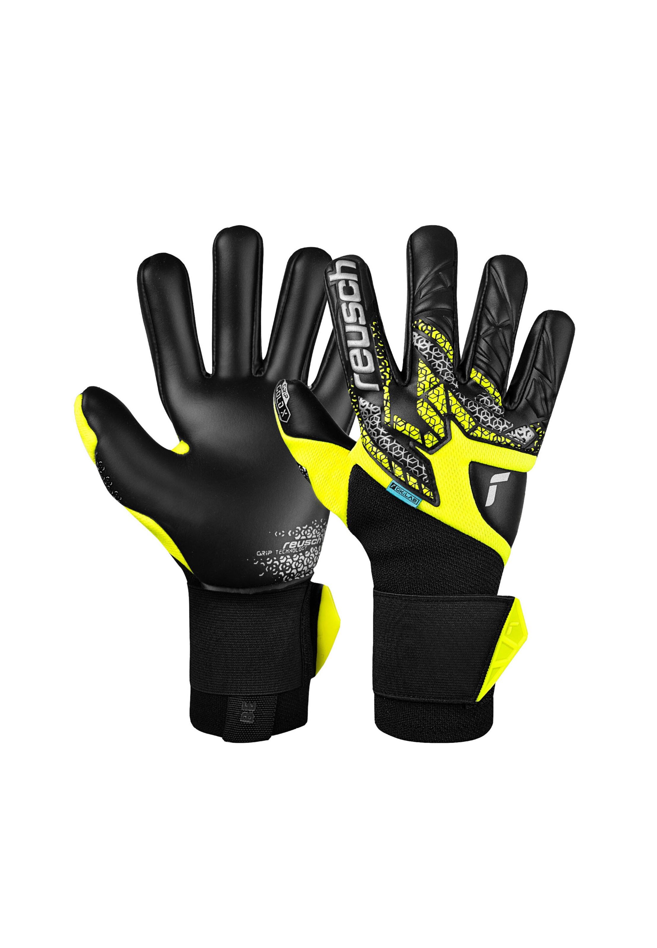 REUSCH Sports gloves 'Attrakt Gold X NC Gravity' in Black: front