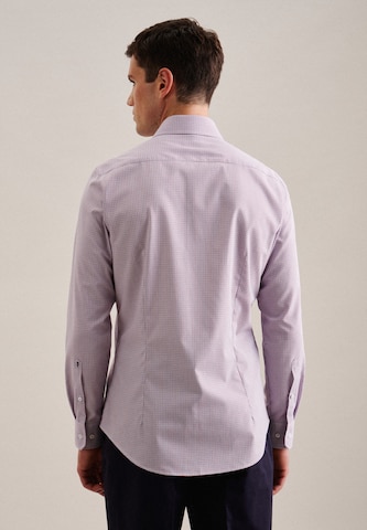 SEIDENSTICKER Slim fit Button Up Shirt 'SMART ESSETIALS' in Red